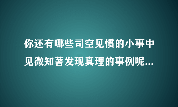 你还有哪些司空见惯的小事中见微知著发现真理的事例呢请举例一两个？