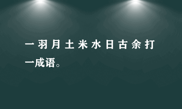 一 羽 月 土 米 水 日 古 余 打一成语。