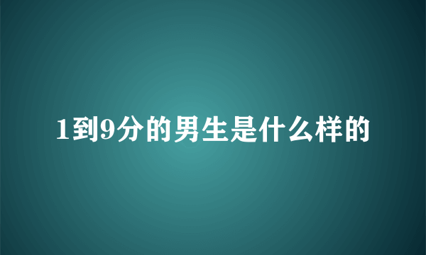 1到9分的男生是什么样的