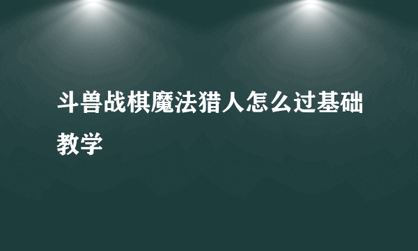 斗兽战棋魔法猎人怎么过基础教学