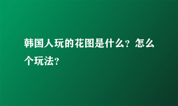 韩国人玩的花图是什么？怎么个玩法？