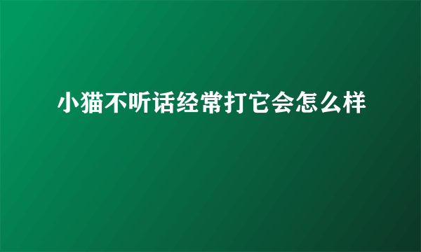 小猫不听话经常打它会怎么样