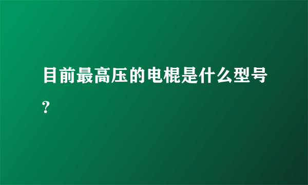 目前最高压的电棍是什么型号？