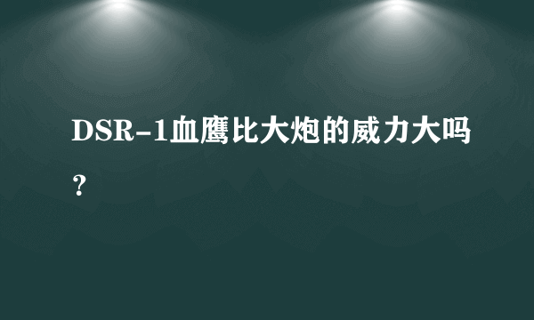 DSR-1血鹰比大炮的威力大吗？