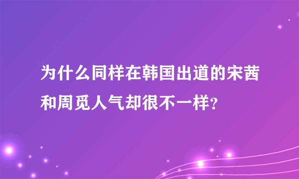 为什么同样在韩国出道的宋茜和周觅人气却很不一样？