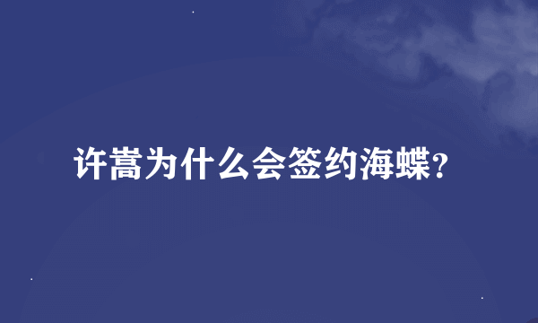 许嵩为什么会签约海蝶？