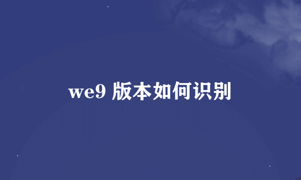 we9 版本如何识别