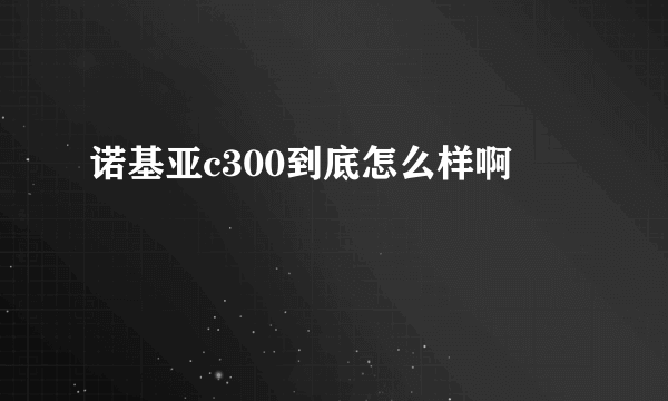 诺基亚c300到底怎么样啊