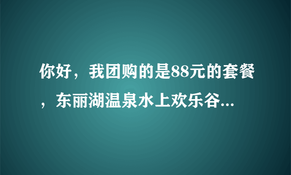 你好，我团购的是88元的套餐，东丽湖温泉水上欢乐谷自助餐价格是多少？除了自助餐里面还有别的吃的吗？