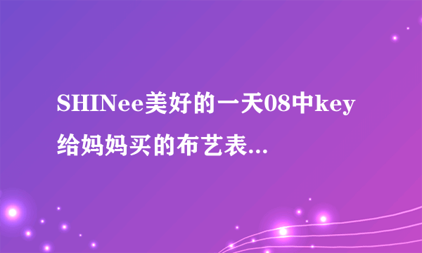 SHINee美好的一天08中key给妈妈买的布艺表是什么牌的？