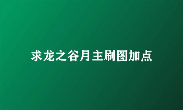 求龙之谷月主刷图加点