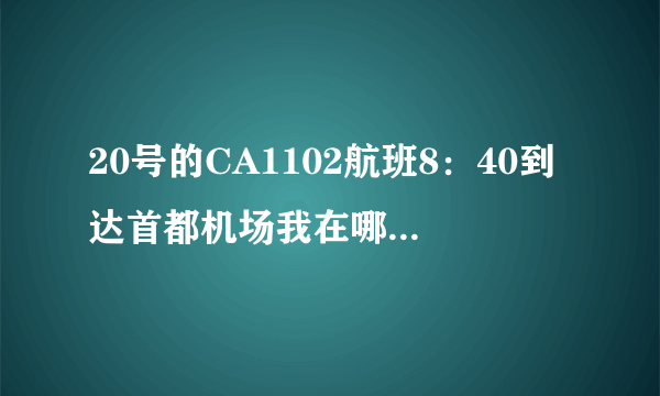 20号的CA1102航班8：40到达首都机场我在哪个航站楼接？