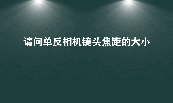 请问单反相机镜头焦距的大小