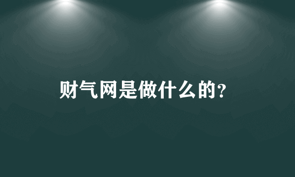 财气网是做什么的？