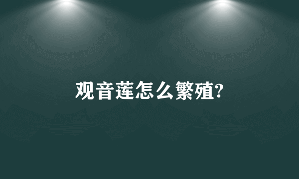 观音莲怎么繁殖?