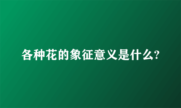 各种花的象征意义是什么?