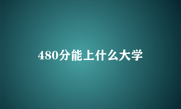 480分能上什么大学