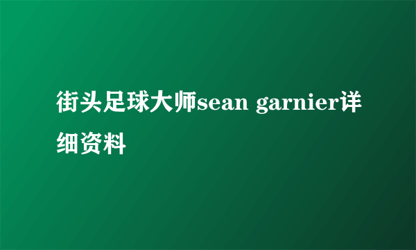 街头足球大师sean garnier详细资料