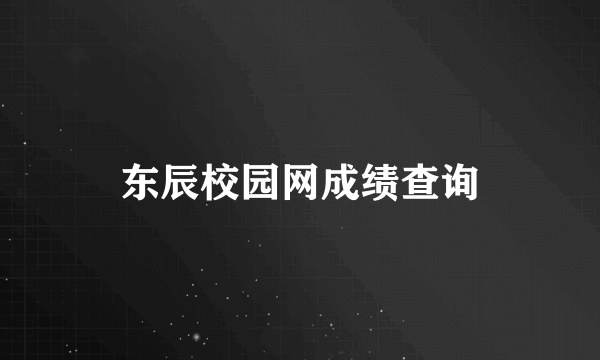 东辰校园网成绩查询