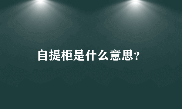 自提柜是什么意思？