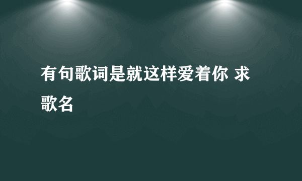 有句歌词是就这样爱着你 求歌名