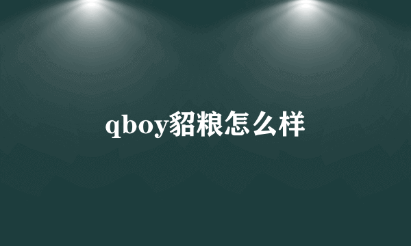 qboy貂粮怎么样