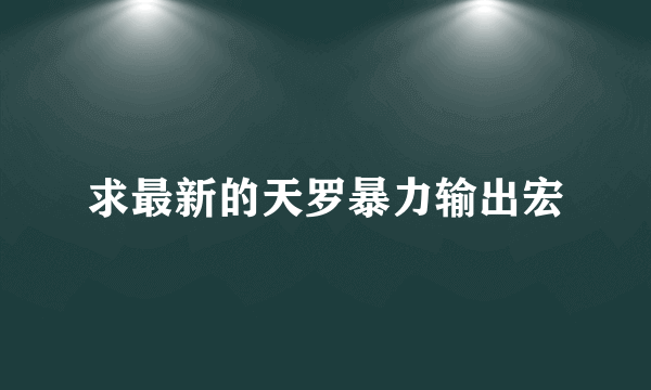 求最新的天罗暴力输出宏