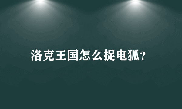 洛克王国怎么捉电狐？