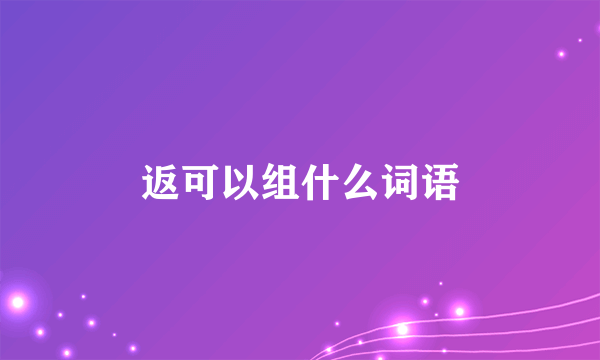 返可以组什么词语