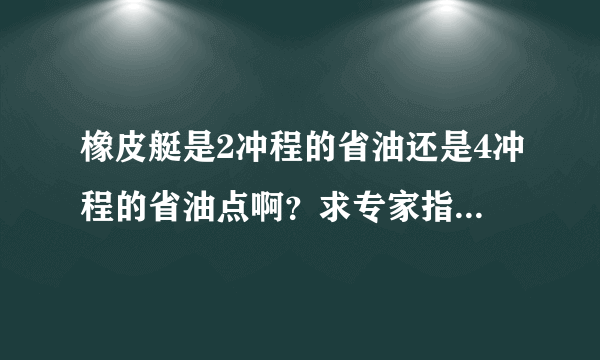 橡皮艇是2冲程的省油还是4冲程的省油点啊？求专家指导啊~~~~~急急急急！！！