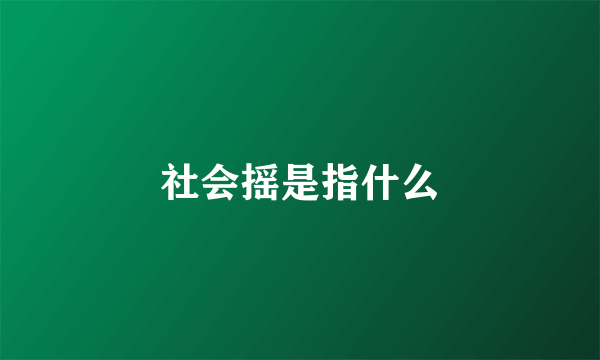 社会摇是指什么