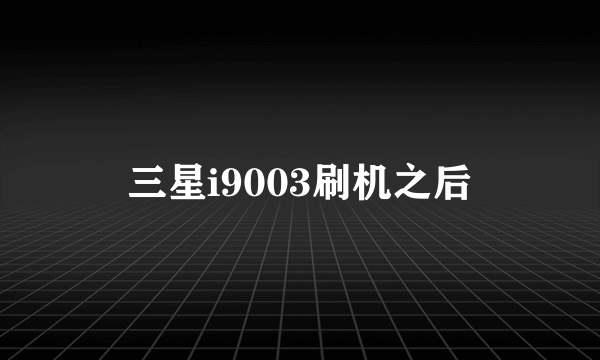 三星i9003刷机之后