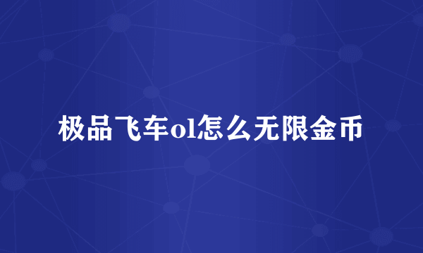 极品飞车ol怎么无限金币