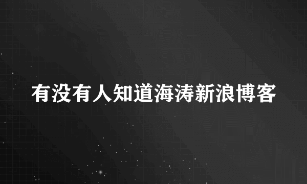 有没有人知道海涛新浪博客