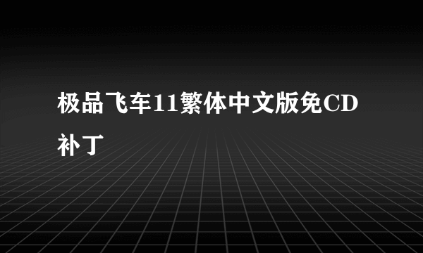 极品飞车11繁体中文版免CD补丁