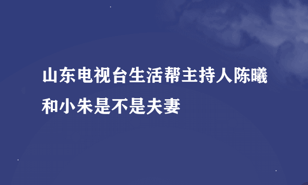 山东电视台生活帮主持人陈曦和小朱是不是夫妻