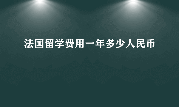 法国留学费用一年多少人民币