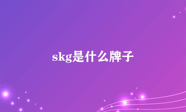 skg是什么牌子