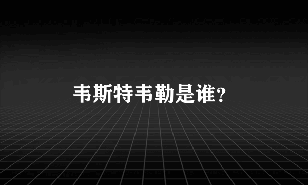 韦斯特韦勒是谁？