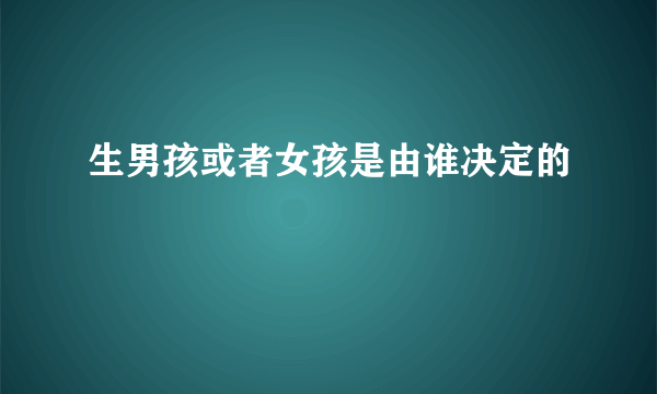 生男孩或者女孩是由谁决定的