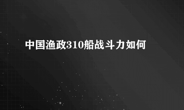 中国渔政310船战斗力如何