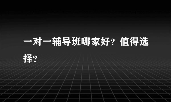 一对一辅导班哪家好？值得选择？