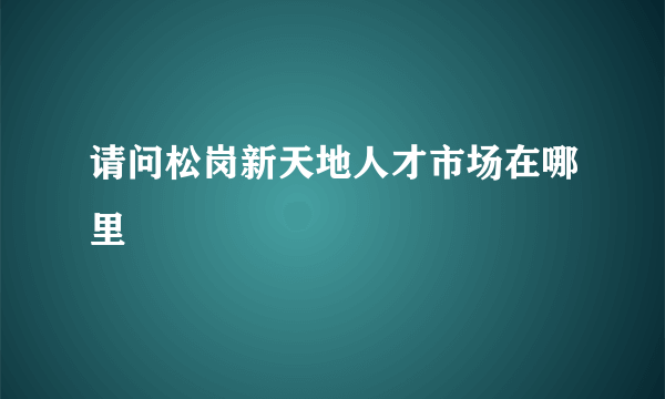 请问松岗新天地人才市场在哪里