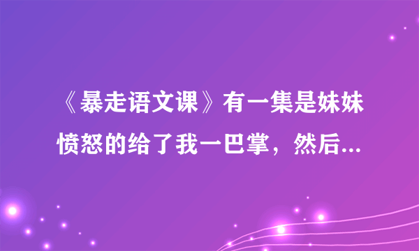 《暴走语文课》有一集是妹妹愤怒的给了我一巴掌，然后默默的下载了全集。是多少级？