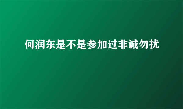 何润东是不是参加过非诚勿扰