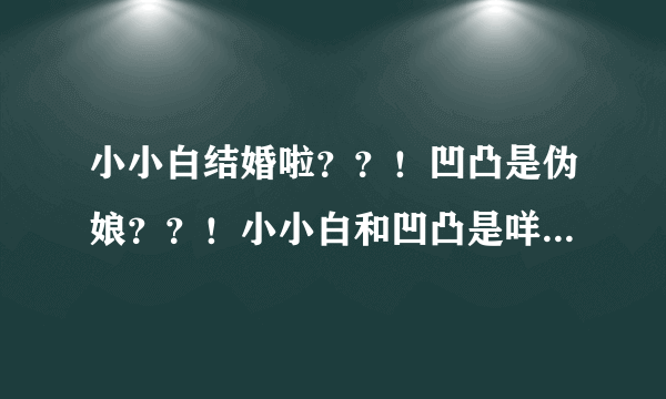 小小白结婚啦？？！凹凸是伪娘？？！小小白和凹凸是咩关系！！？