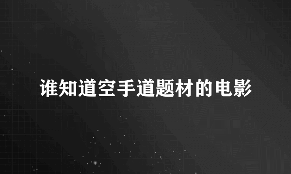 谁知道空手道题材的电影