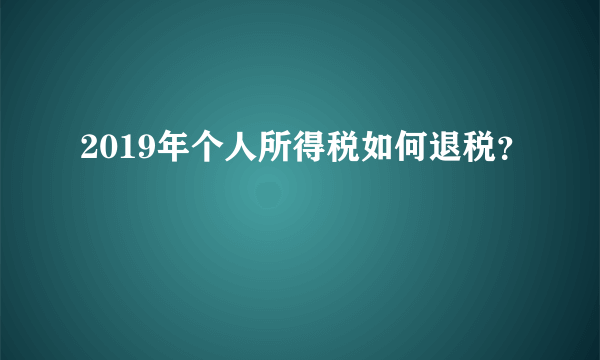 2019年个人所得税如何退税？