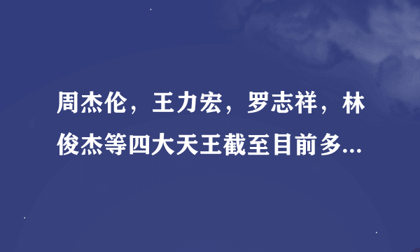 周杰伦，王力宏，罗志祥，林俊杰等四大天王截至目前多大年龄了？