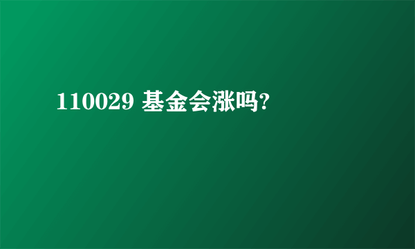 110029 基金会涨吗?